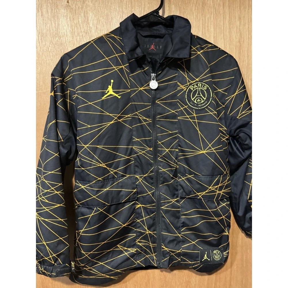 Nike Jordan Paris Saint Germain Jacket Boys 8 Black 4th Anthem